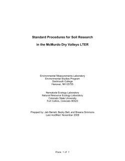 standard soil methods for MCM
