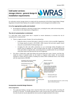 Cold water services: storage cisterns - general design