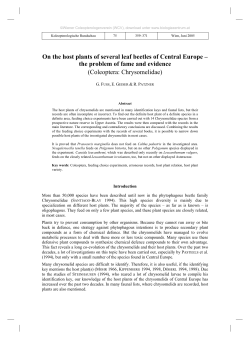 On the host plants of several leaf beetles of Central Europe