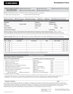 Enrollment Form - Delta Dental of Colorado