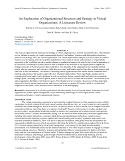 An exploration of organizational structure and strategy in virtual