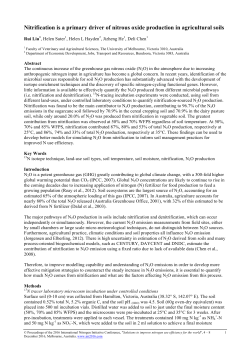 Nitrification is a primary driver of nitrous oxide production in