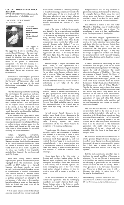 CULTURAL OBSCENITY OR BADGE HONOUR?