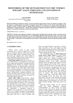 17. monitoring of the settler insects in the energy willow