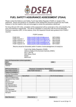 Fuel safety assurance assessment (FSAA) information
