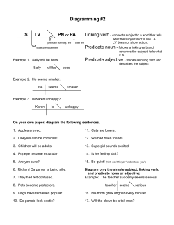 Diagramming #2 S LV PN or PA