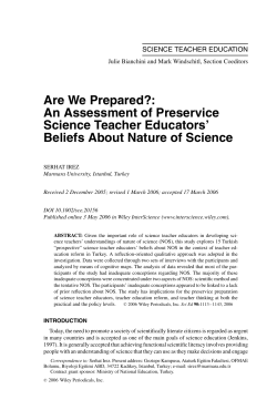 Are we prepared?: An assessment of preservice science teacher