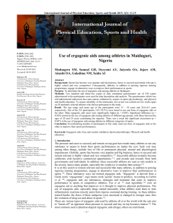 Use of ergogenic aids among athletes in Maiduguri, Nigeria