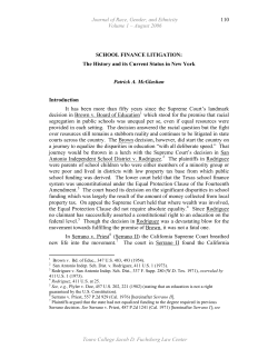 NEW YORK SCHOOL FINANCE LITIGATION