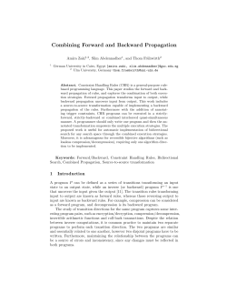 Combining Forward and Backward Propagation
