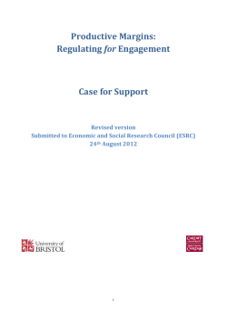Productive Margins: Regulating for Engagement Case for Support