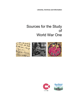 A research guide to sources for the study of World War One
