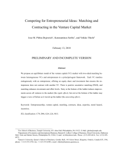 Matching and Contracting in the Venture Capital Market
