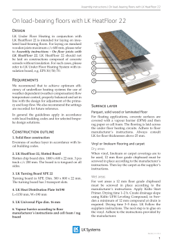 On load-bearing floors with LK HeatFloor 22