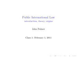 Public International Law - introduction, theory, origins