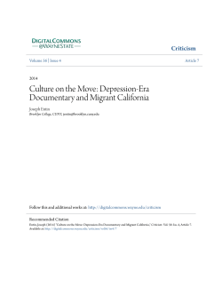 Culture on the Move: Depression-Era Documentary and Migrant