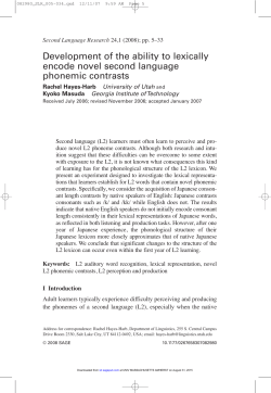 Development of the ability to lexically encode novel second