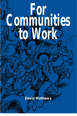 For Communities to Work