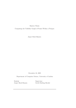 Masters Thesis Computing the Visibility Graph of Points Within a