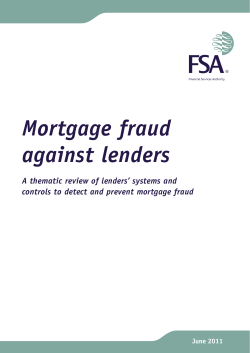 Mortgage fraud against lenders