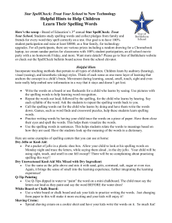 Helpful Hints to Help Children Learn Their Spelling Words
