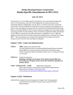Alaska-Specific Amendments to IECC 2012