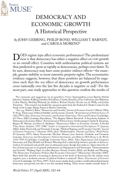 DEMOCRACY AND ECONOMIC GROWTH A Historical Perspective