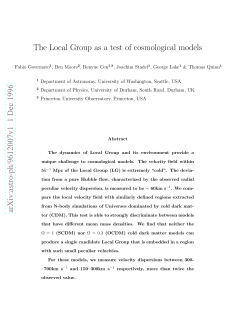 The Local Group as a test of cosmological models