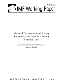 Financial Development and Poverty Reduction: Can There Be