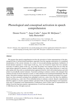 Phonological and conceptual activation in