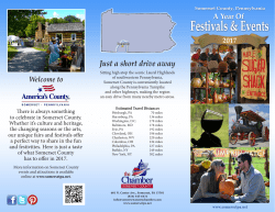2017 Festivals Brochure - Somerset County Chamber of Commerce