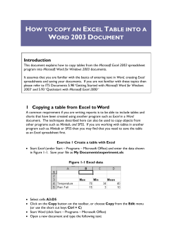 How to copy an Excel table into a Word 2003 document