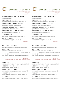 lunch menu  - Congress Squared