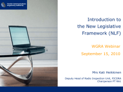 Introduction to New Legislative Framework (NLF)
