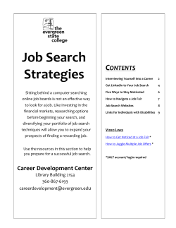 Job Search Strategies - The Evergreen State College