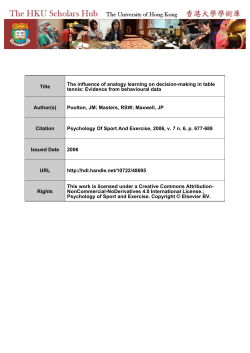 Title The influence of analogy learning on decision