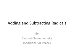 Adding and Subtracting Radicals