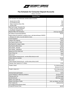 Consumer Fee Schedule - Security Service Federal Credit Union