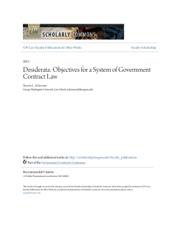 Desiderata: Objectives for a System of Government Contract Law, 11