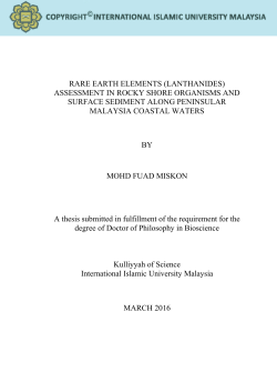 rare earth elements (lanthanides) assessment in - Library