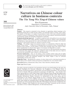 Narratives on Chinese colour culture in business contexts