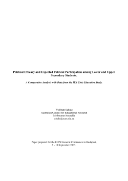 Political Efficacy and Expected Political Participation among