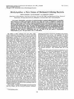a New Genus of Methanol-Utilizing Bacteria