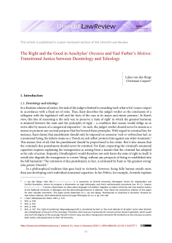 The Right and the Good in Aeschylus` Oresteia and Yael Farber`s