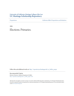 Elections. Primaries. - UC Hastings Scholarship Repository