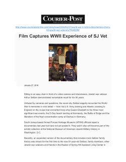 Film Captures WWII Experience of SJ Vet