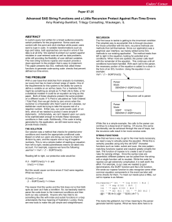 SUGI 25: Advanced SAS String Functions and a Little Recursion