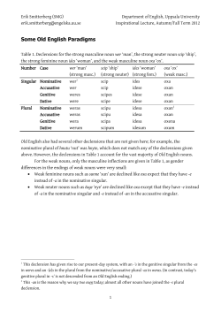 Some Old English Paradigms