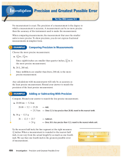 9-3 Precision and Greatest Possible Error