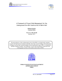 A Framework of Project Risk Management for the Underground